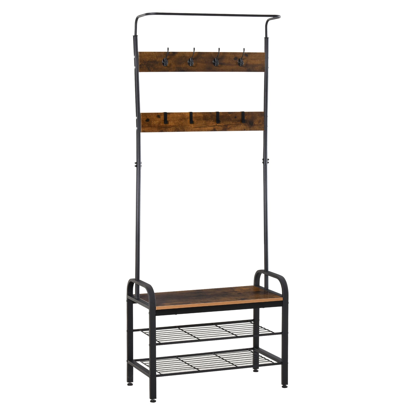 Coat Rack Stand Industrial Hallway Shoe Rack