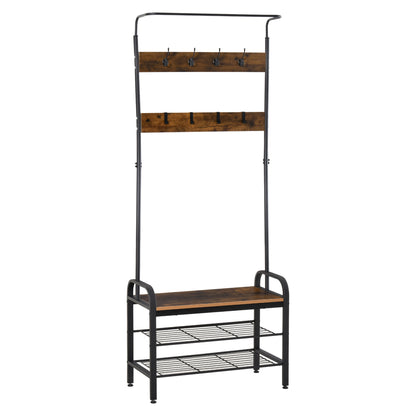 Coat Rack Stand Industrial Hallway Shoe Rack