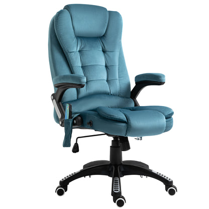 Heated Massage Office Chair – Velvet Comfort, 6‑Point Massage, Reclining Design