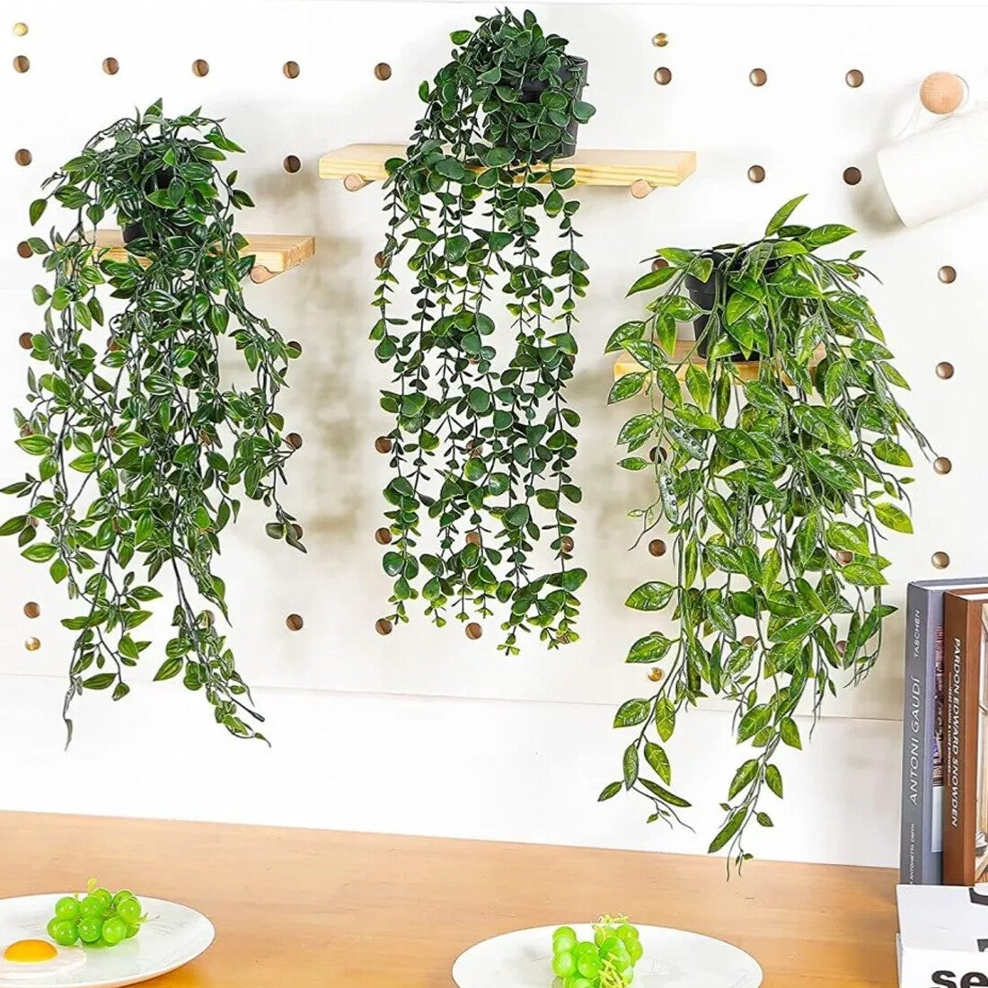 4 Pack Artificial Hanging Plants In Pots Indoor Fake Trailing Plants Home Room