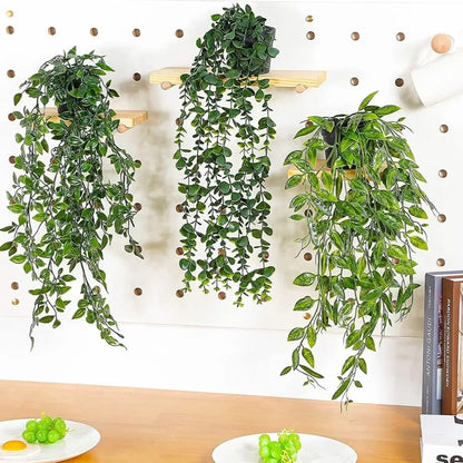 4 Pack Artificial Hanging Plants In Pots Indoor Fake Trailing Plants Home Room