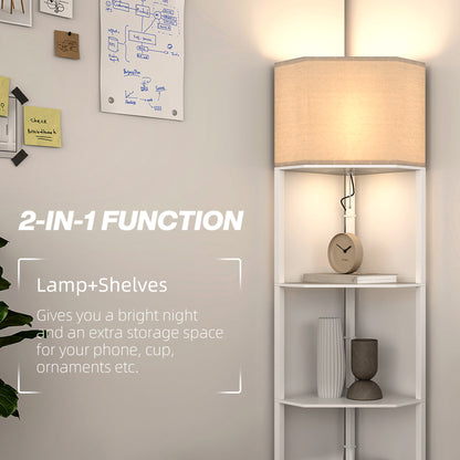 Corner Floor Lamp With 3 Shelves