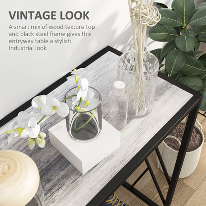 Console Table, With Metal Frame For Living Room