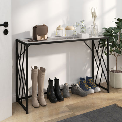 Console Table, With Metal Frame For Living Room