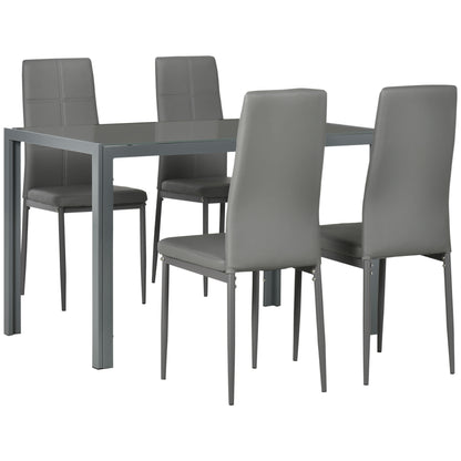 5-Piece Kitchen Dining Table Set With 4, Grey