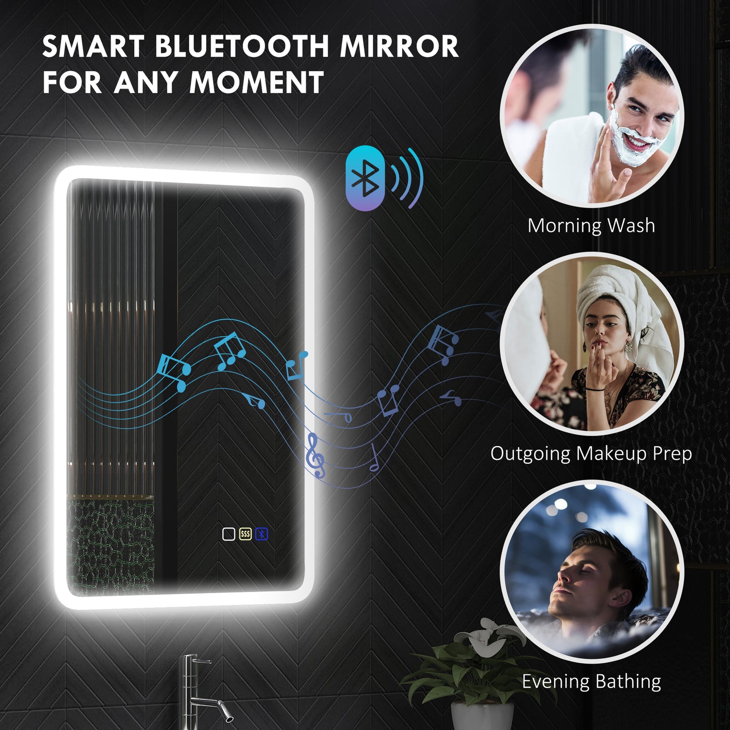 LED Bathroom Mirror, With Bluetooth