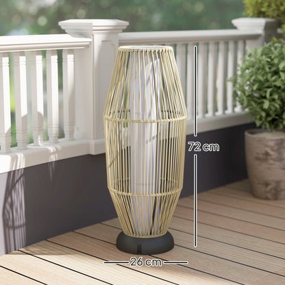 Garden Rattan Lamp, 72 Cm Tall Solar Rattan Floor Lamp