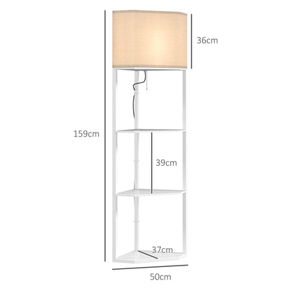 Corner Floor Lamp With 3 Shelves