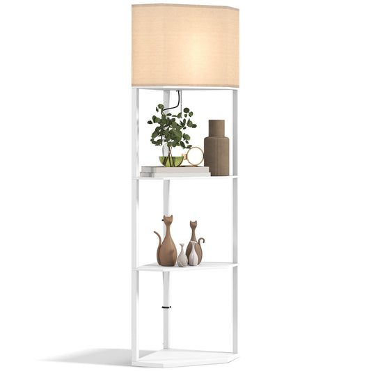 Corner Floor Lamp With 3 Shelves