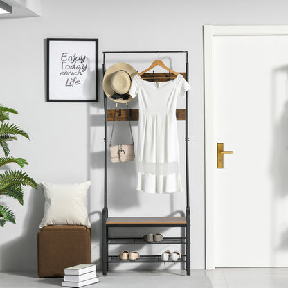 Coat Rack Stand Industrial Hallway Shoe Rack