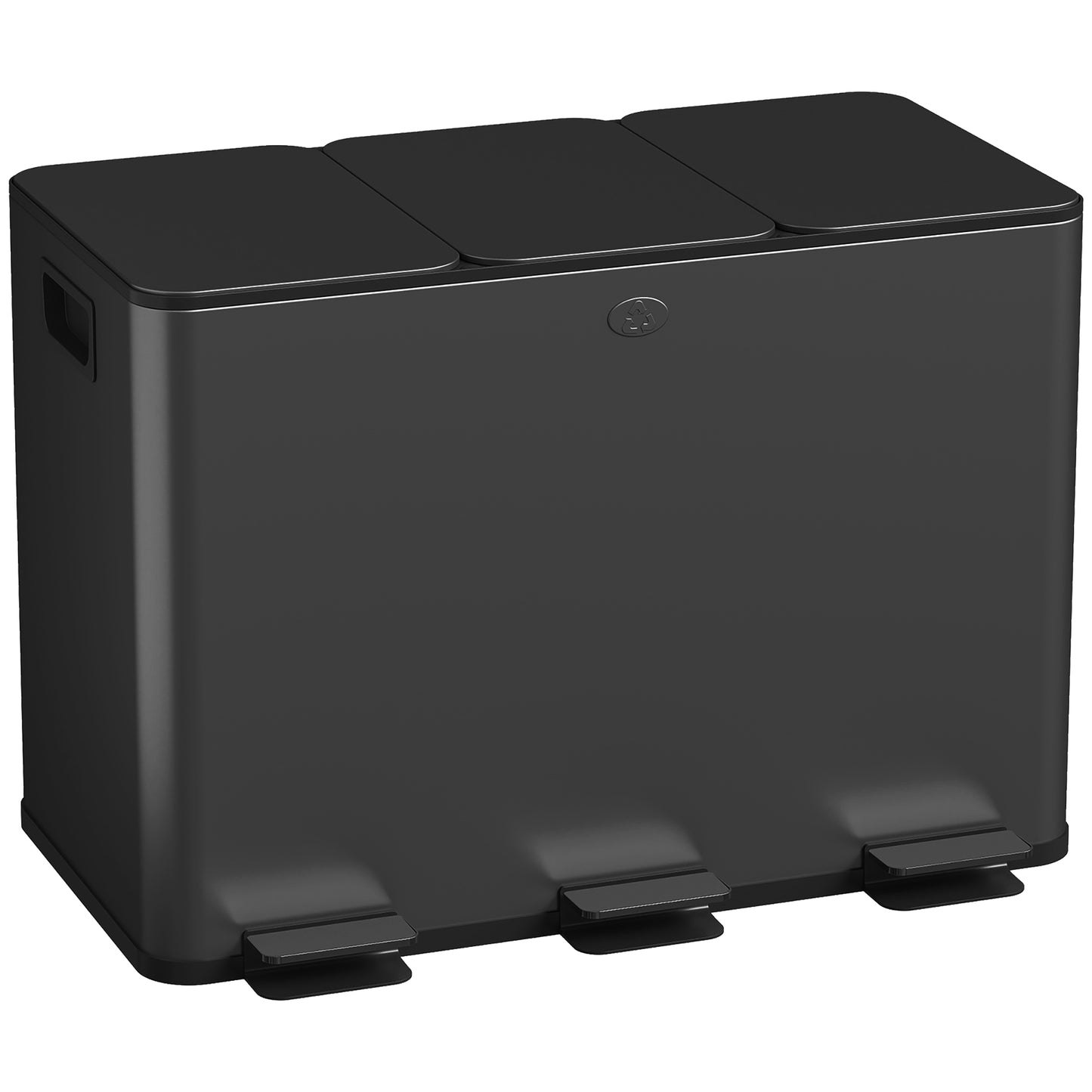 Triple Kitchen Pedal Bin, With Soft Close Lid