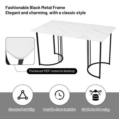 Modern Kitchen Table, White Black