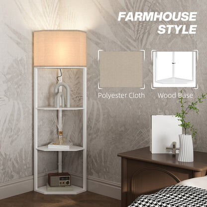 Corner Floor Lamp With 3 Shelves