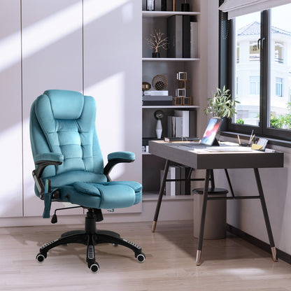 Heated Massage Office Chair – Velvet Comfort, 6‑Point Massage, Reclining Design