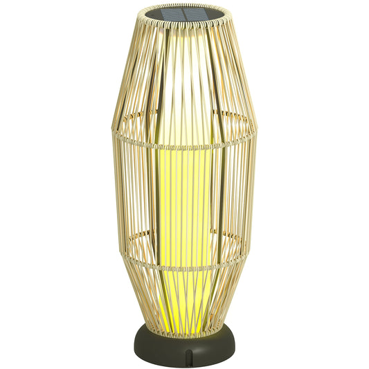 Garden Rattan Lamp, 72 Cm Tall Solar Rattan Floor Lamp