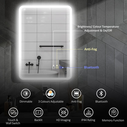 LED Bathroom Mirror, With Bluetooth