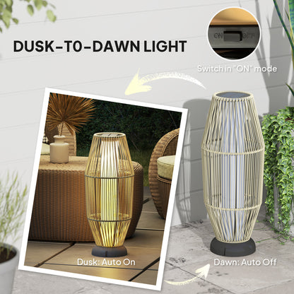 Garden Rattan Lamp, 72 Cm Tall Solar Rattan Floor Lamp