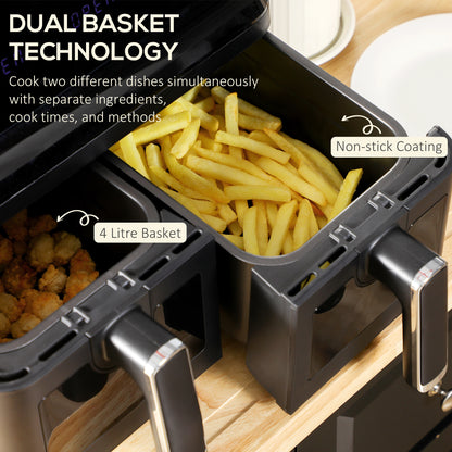 Dual Basket Air Fryer Air Fryer Oven With Digital Display, 8 in 1