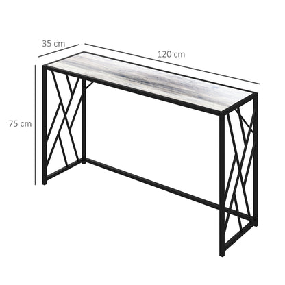 Console Table, With Metal Frame For Living Room