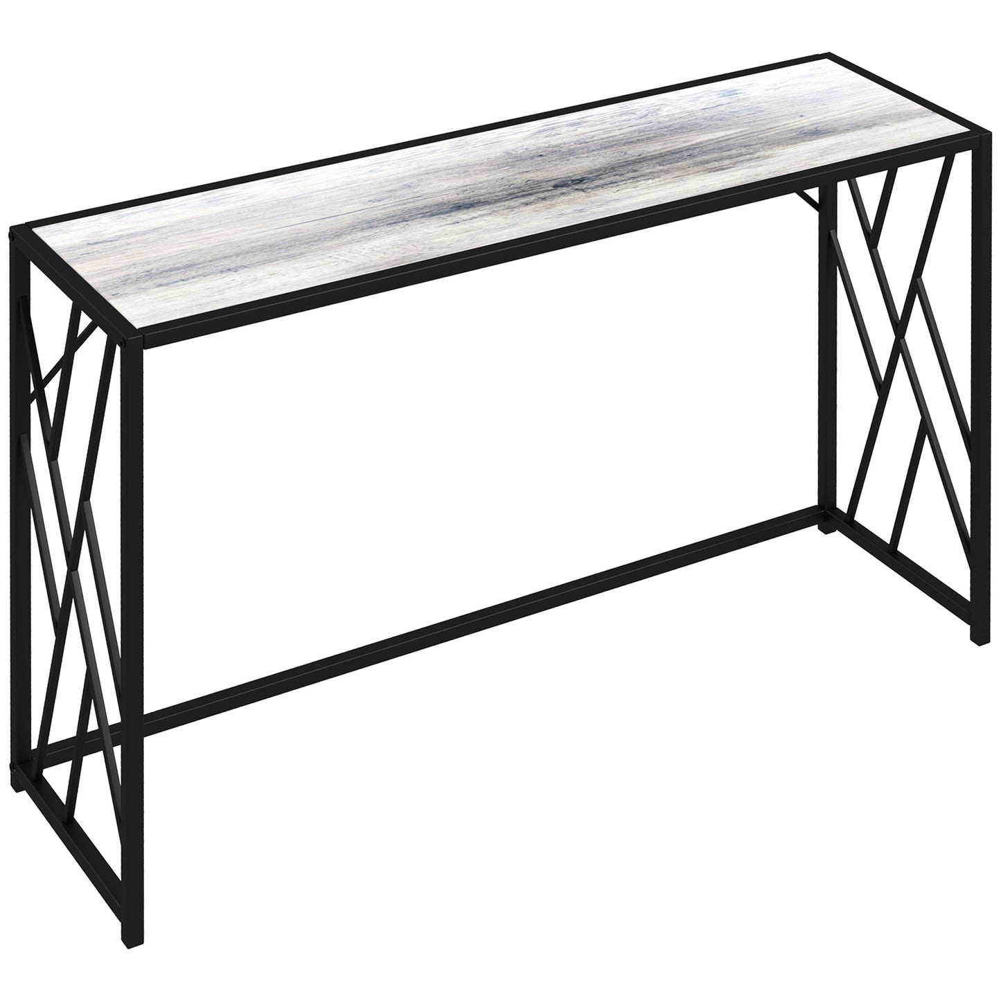 Console Table, With Metal Frame For Living Room