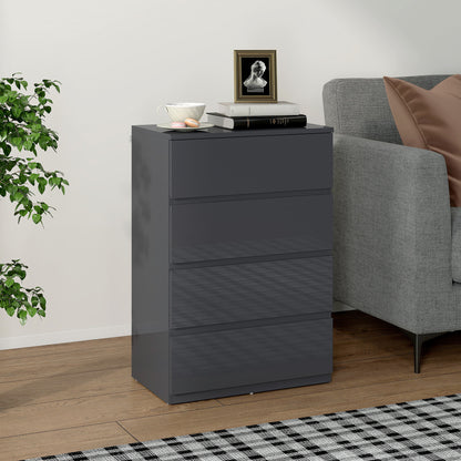 High Gloss Chest Of Drawers, Grey