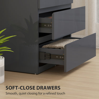 High Gloss Chest Of Drawers, Grey