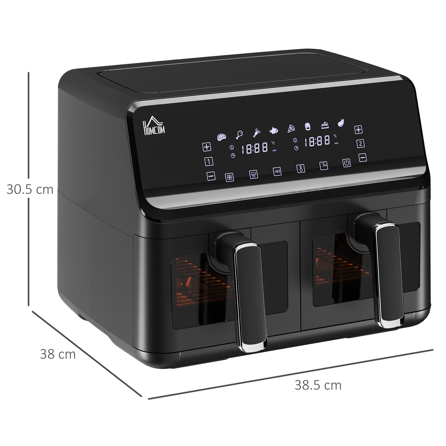 Dual Basket Air Fryer Air Fryer Oven With Digital Display, 8 in 1
