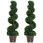 Set Of 2 Artificial Plants White Rose Floral In Pot, Fake Plants