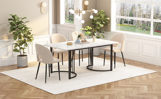 Modern Kitchen Table, White Black