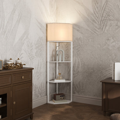 Corner Floor Lamp With 3 Shelves