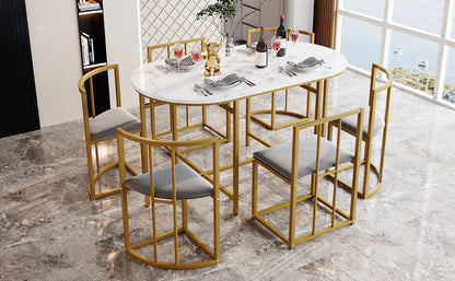 Six-Chair Dining Table Set