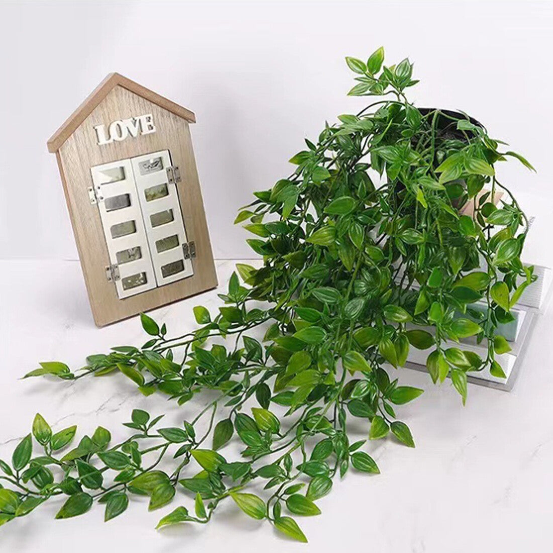 4 Pack Artificial Hanging Plants In Pots Indoor Fake Trailing Plants Home Room